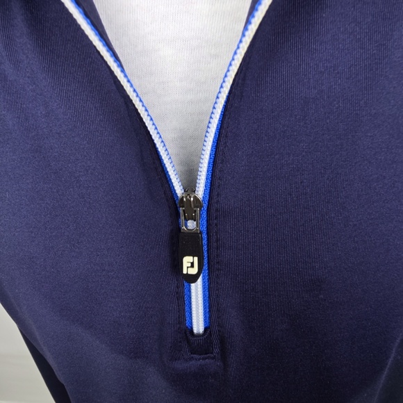 FootJoy Men’s XXL 1/4 Zip Pullover Navy Blue Golf Performance Stretch FJ Sweater - Picture 4 of 10
